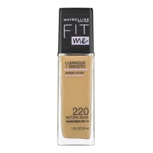 Maybelline Fit Me Luminous + Smooth Foundation 220 Natural Beige tekutý make-up pre zjednotenú a rozjasnenú pleť 30 ml