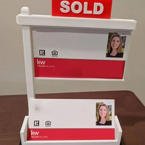 Real Estate Business Card Holder Display for Realtor Business Office Reception Tabletop - Holds 3.5 x 2 inch Cards for Business