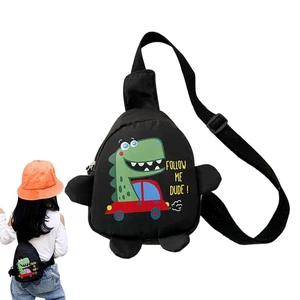 Crossbody Backpack For Kids Dinosaur Cartoon Kids Crossbody Daypack Unisex Travel One Shoulder Backpack For Kids Boys And Girls