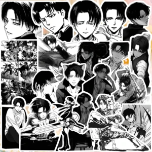 68Pcs Anime Attack on Titan Graffiti Stickers Levi Ackerman Character Sticker for Luggage Laptop Skateboard Journal Guitar