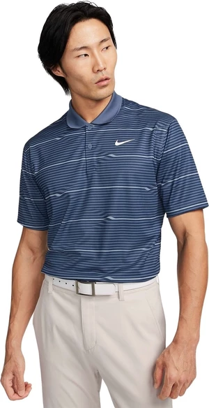 Nike Dri-Fit Victory Ripple Mens Polo Midnight Navy/Diffused Blue/White S Camiseta polo