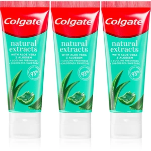 Colgate Natural Extracts Aloe Vera bylinná zubní pasta 3x75 ml