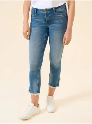 Modré skrátené džínsy slim fit ORSAY - ženy