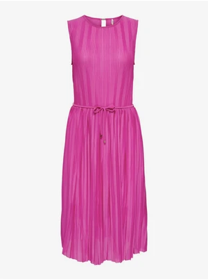 Dark Pink Pleated Dress ONLY Elema - Women