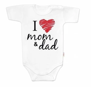 Body krátký rukáv Baby Nellys, I love mom &amp; dad, unisex, vel. 86 (12-18m)