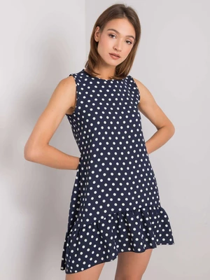 RUE PARIS Lady's dark blue dress with polka dots