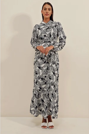 Bigdart 2158 Exotic Pattern Dress - B. Black