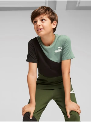 Black-green boys T-shirt Puma Power Cat - Boys