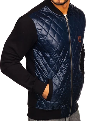 Men's spring bomber jacket 2569-2 - navy blue,