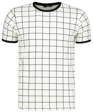 Men's white plaid T-shirt Dstreet