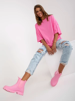 Pink Women's Basic Cotton Blouse