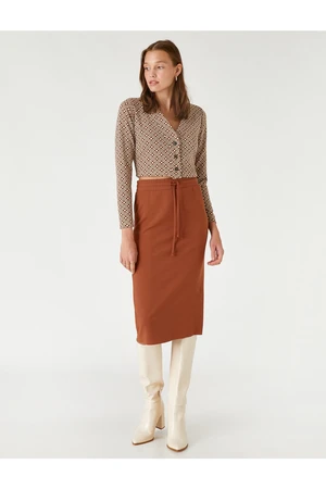 Koton Tie Waist Midi Skirt