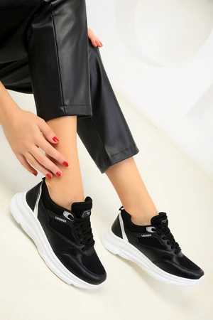 Soho Black-Silver Women's Sneakers 18593
