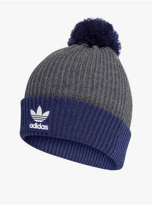 adidas Originals Pom Beanie - Women's Blue and Grey Women's Beanie