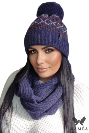 Set da donna Kamea Kamea_Set_Hat&Chimney_K.21.263.12_Navy_Blue