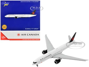 Boeing 777-200LR Commercial Aircraft with Flaps Down "Air Canada" White with Black Tail 1/400 Diecast Model Airplane by GeminiJets