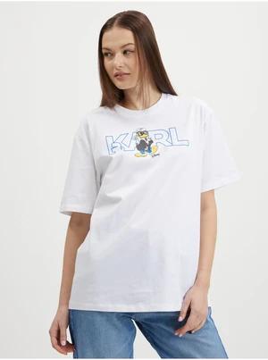 White Women's Oversize T-Shirt KARL LAGERFELD x Disney - Women