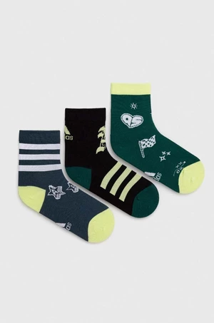 Dětské ponožky adidas Performance 3-pack zelená barva
