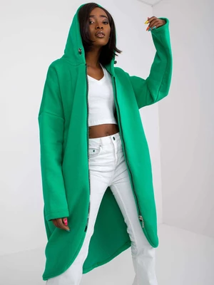 Dark green sweatshirt Tina RUE PARIS with zipper