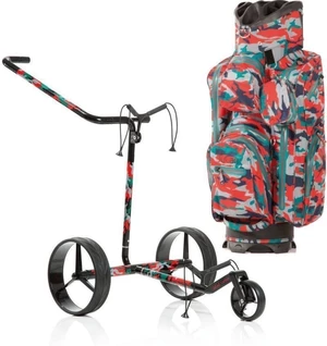 Jucad Carbon 3-Wheel Aquastop Bag SET Camouflage Chariot de golf manuel