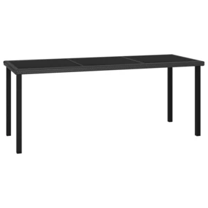 Garden Dining Table Black 70.9x27.6"x28.7" Poly Rattan"