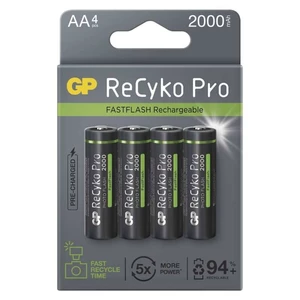 Batéria nabíjacie GP ReCyko Pro Photo Flash, HR06, AA, 2000mAh, krabička 4ks (B2420) dobíjacie batérie • typ AA (HR6) • chemické zloženie NiMH • kapac