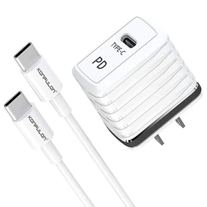 Konfulon C32D 20W PD Charger Fast Charging with Type-C Charging Cable US EU Plug for iPhone 12 Pro Max for Samsung Galax