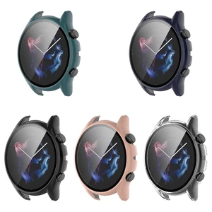 Bakeey Colorful Shockproof Anti-Scratch PC + HD Clear Tempered Glass Full Cover Watch Case Cover for Huami Amazfit GTR3