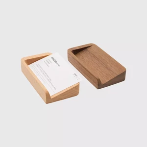 betaDESIGN Creative Wooden Waffles Shaped Business Card Holder Office Desktop Display Stand Organizer Name Card Base Sto