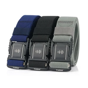 TUSHI 125cmx3.8cm Men Tactical Belt Outdoor Zinc Alloy Quick Release Buckle Casual Belts Waist Belts