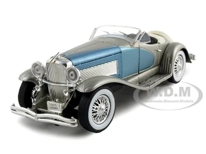 1935 Duesenberg SSJ Convertible Blue and Silver 1/32 Diecast Model Car by Signature Models