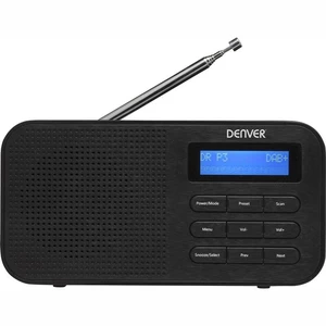 Rádioprijímač s DAB+ Denver DAB-42 čierny prenosný rádioprijímač • podpora digitálneho vysielania DAB+ • 10 predvolieb rozhlasových staníc • FM rádio 