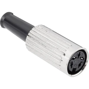 BKL Electronic 0208076 DIN kruhový konektor zásuvka, rovná Pólov: 6  strieborná 1 ks
