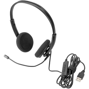 Digitus DA-12203 headset s USB káblový na ušiach čierna