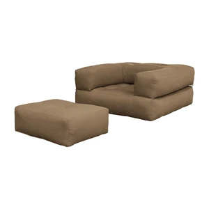 Rozkladacie kreslo s hnedým poťahom Karup Design Cube Mocca