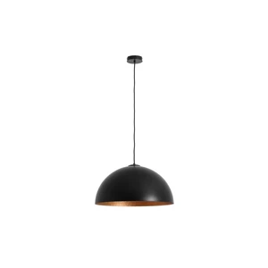 Čierne závesné svietidlo s detailom v medenej farbe Custom Form Lord, 50 cm