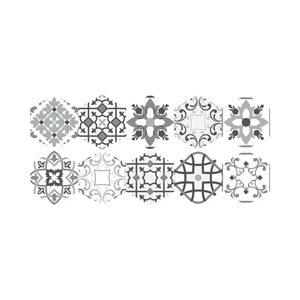 Sada 10 samolepiek na podlahu Ambiance Floor Tiles Hexagons Francia, 40 × 90 cm