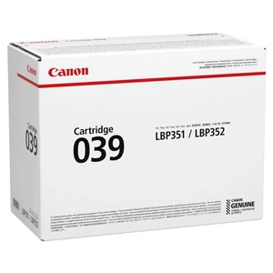 Toner Canon CRG 039, 11000 stran (0287C001) čierny Canon 039 černý

ZÁKLADNÍ SPECIFIKACE
Pro tiskárny: Canon i-SENSYS LBP351x, LBP352x
Barva: černá
Vý