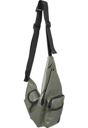 Multi-pocket shoulder bag olive/black