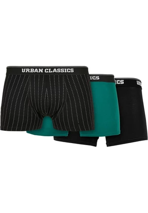 Organic Boxer Shorts 3-Pack Striped APP+Black+Tree Green