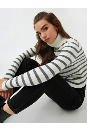 Koton Turtleneck Striped Sweater