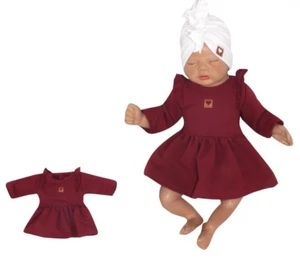 Z&amp;Z Dětské teplákové šatičky/tunika Princess - bordó, vel. 56 (1-2m)