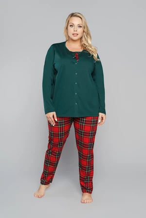 Zorza women's pyjamas - long sleeves, long legs - red/print