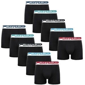 10PACK Men's Boxer Shorts Gianvaglia Black