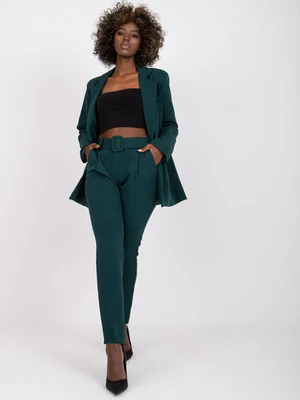 Dark green classic Giulia trousers with high waist