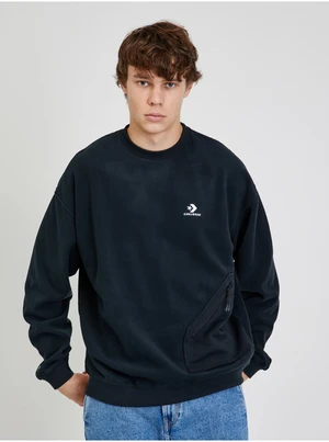 Black Mens Oversize Sweatshirt Converse - Men