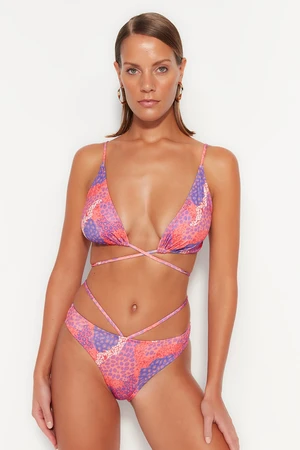 Trendyol Abstract Patterned Piping Regular Leg Bikini Bottom