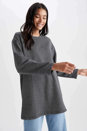 DEFACTO Thin Sweatshirt Fabric Regular Fit Long Sleeve Tunic