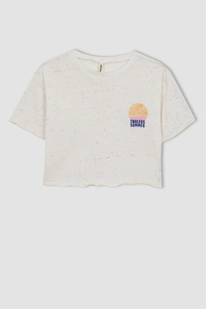 DEFACTO Girl Crop Short Sleeve T-Shirt