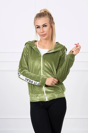 Velour hoodie green